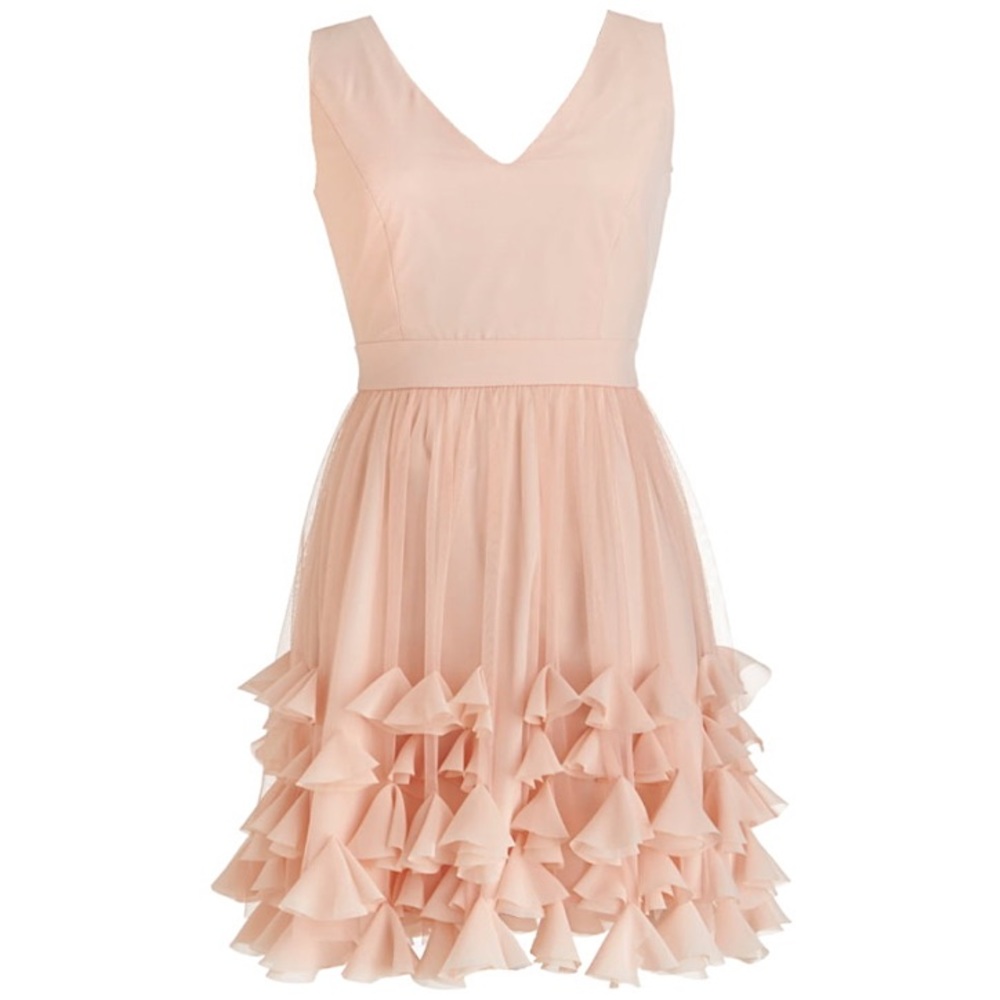 RICKETY RACK #47 Blush Pink Petal Appliqué Dress MEDIUM